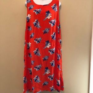 Red Floral Summer Beachy Dress